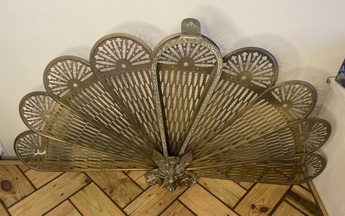 Vintage brass peacock - brass,