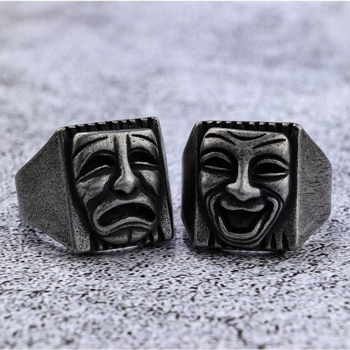 Vintage face mens rings biker - vintage,
