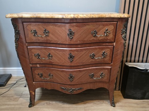Louis marble topped commode - xv, marble-topped