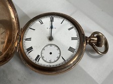 Antique Elgin USA Cyclone Gold Plated Full Hunter Pocket Watch Circa 1915