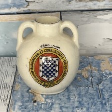 SWAN Crested China-Model Urn-GRANTHAM-Coat of Arms-Collectible Souvenir