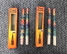 Vintage Unused Multi Colour Bottle drip Candles in Original Boxes X4