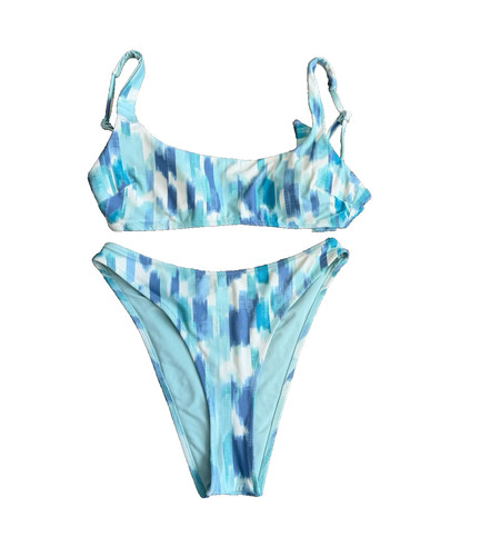 Aerie blue white abstract - blue,