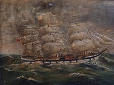 Antique Oil On Board Of