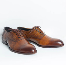 Handmade brown leather oxford - brown,