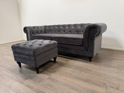 Chesterfield charcoal velvet - chesterfield,