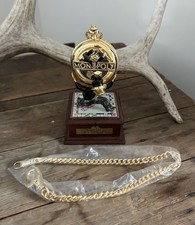 Vintage Rare Monopoly Pocket Watch Franklin Mint With Chain & Box Pre-Owned