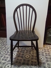 Ercol Vintage Stick Back Chair Used Pub Bar Dining Dark Wood