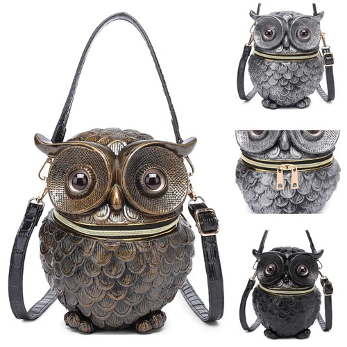Ladies owl shaped metallic - ladies,
