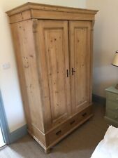 Vintage Gustavian Style Pine Wardrobe, Storage Cupboard, Armoire