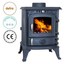 Wood Burner Stove 4.5KW Fireplace Multifuel Cast Iron Warm Winter Indoor Heating