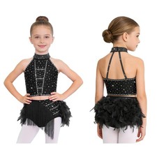 Kids Girls Halter Latin Dance