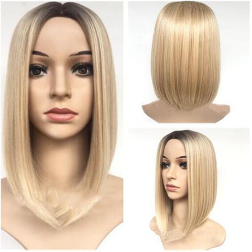Women blonde full bob wigs - blonde,