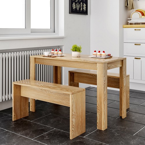 3pcs wooden dining - 3pcs, bench