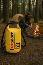 Drybutt Waterproof 20L Litre Dry Bag Kayak Fish Wild Camping Hike YELLOW DRYBAG