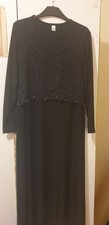 black abaya with lace and bead
