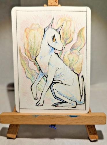 Greyhound with flowers aceo - with,