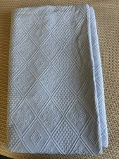Heavy 100% Cotton Bedspread, Pale Blue, 240cm X 260 cm, Excellent Used Condition
