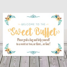 Yellow Sweet Buffet Table Sign
