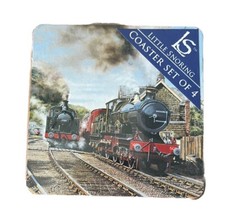 Railway Drinks Coasters Set of 4 Farming Little Snoring Cork Backed New Sealed