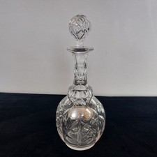 Cut Crystal Decanter With Solid Silver Sherry Label Harman Brothers 1963 B'ham