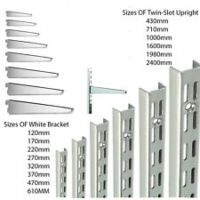 HD Twin Slot Shelving Chrome  Wall Upright Bracket Adjustable BULK BOXs 2s & 10s