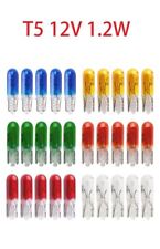 T5 12v 1.2w Halogen Lamp Instrument Lights Dashboard Bulbs 6 Colours