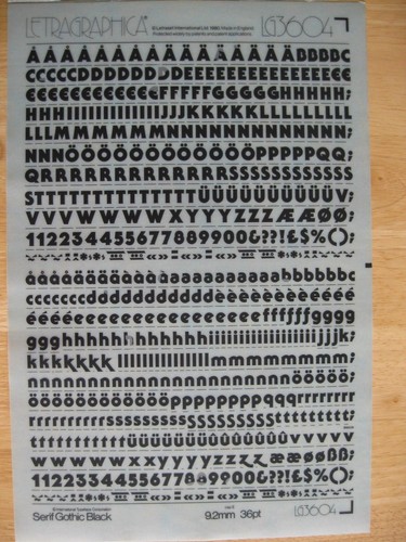 Letraset upper lower - .1, x