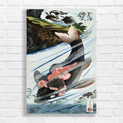 Japanese koi fish - koi, canvas