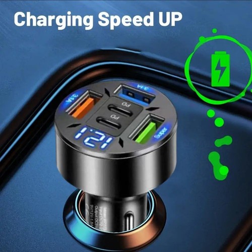 Fast car charger 250w - pd, quad