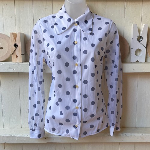Vintage 1970s polkadot shirt - 1970s,