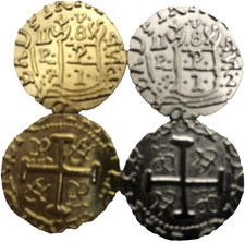 Metal Pirate Coins - Gold and