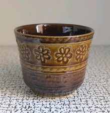 70s Vintage Retro West German Daisy Brown Plant Pot Planter Bay Keramik MCM