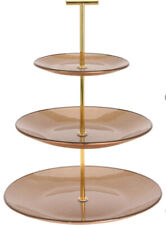 3 Tier Cake Stand Vintage Style Glass Silver Gold Wedding Cupcake Food Biscuit