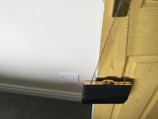 Quiz Black Suede Look Clutch Bag With Metal Chain Strap