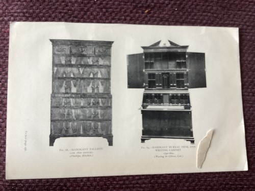 Antique 1915 print mahogany - 1915,