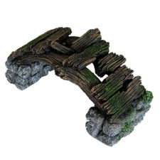 Small Wooden Bridge Aquarium Fish Tank Hideaway Ornament 