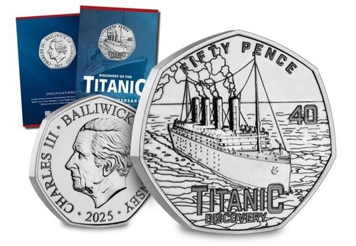 The titanic 2025 50p coin - the,