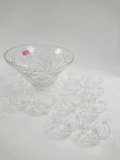 Vintage Cut Glass Punch Bowl