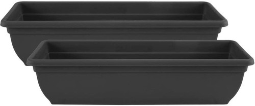 60cm black trough planter - 2,