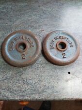 2 X 2 kg Iron Body Sculpture Weight Plates 4kg Total