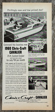 CHRIS-CRAFT Cavalier 25-ft. Cruiser Boat - Vintage Print Ad 1960
