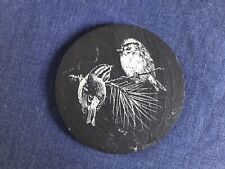 Small Slate Coaster.  Blue Tits￼