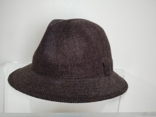 Vintage brown herringbone - brown,