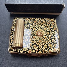 Rare stratton vintage compact w/ lipstick holder. Boxed with travel bag - crack
