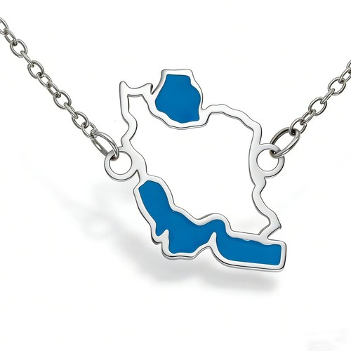 Custom iran map necklace - map,