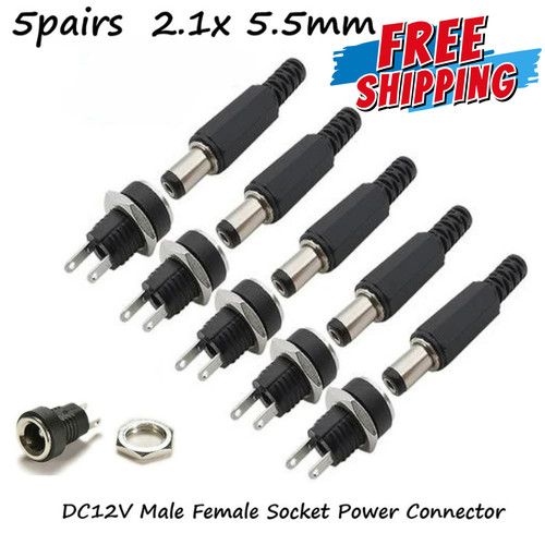Pair 12v power connector - dc,