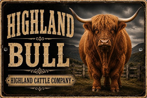 Highland bull sign cattle - sign,