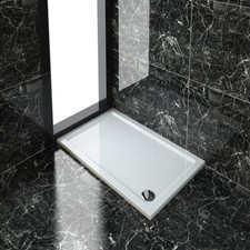 Rectangle Shower Enclosure Tray Slimline 40mm  Stone With Free Waste 1200 x 760