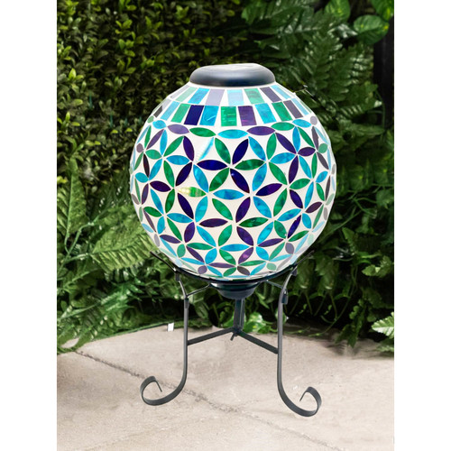 Illuminated glass globe green - illuminated,